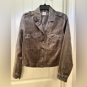 CABI Small NWOT Taupe Grey Style #3377 Sunday Topper Velour Jacket